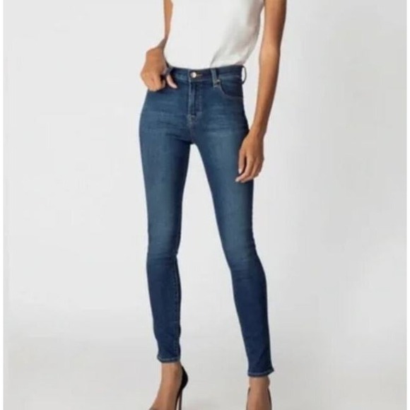 J Brand Denim - J Brand Maria High Rise Skinny Jeans Disclosure Blue Size 26 Mid Rise Stretch